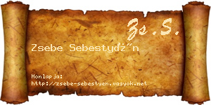 Zsebe Sebestyén névjegykártya